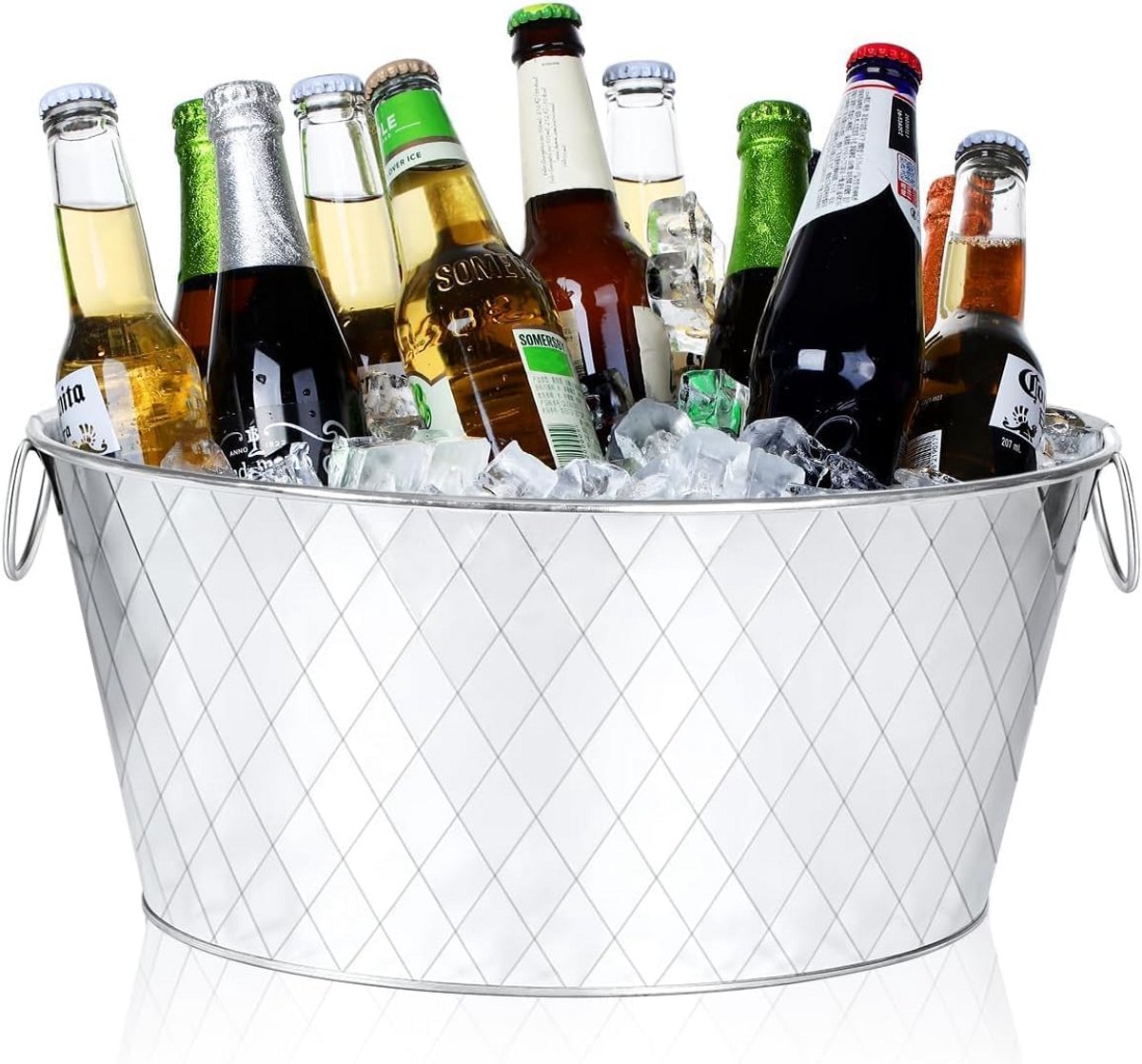 Grote Gegalvaniseerde Metalen IJsemmer voor Drankjes, Wijn en Champagne