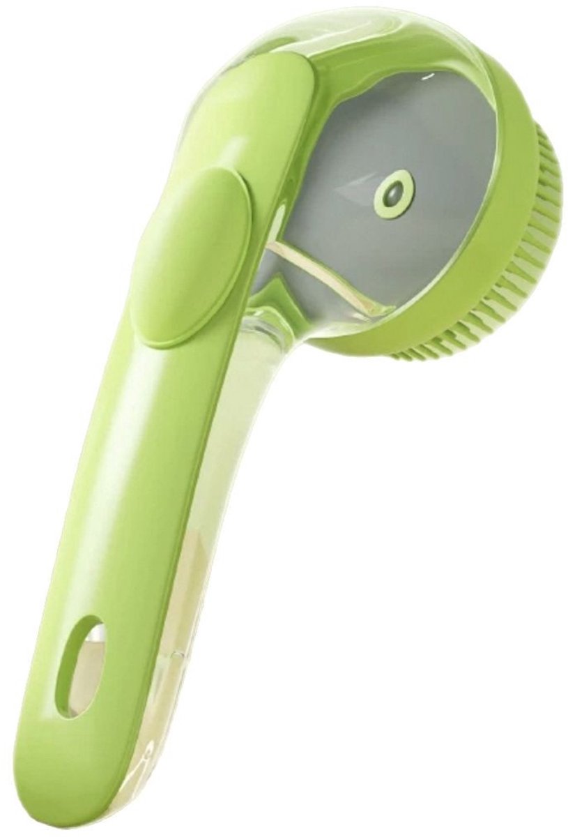 Oneay Siliconen verzorgingsborstel met shampoo dispenser – Massageborstel voor honden en katten – Groen