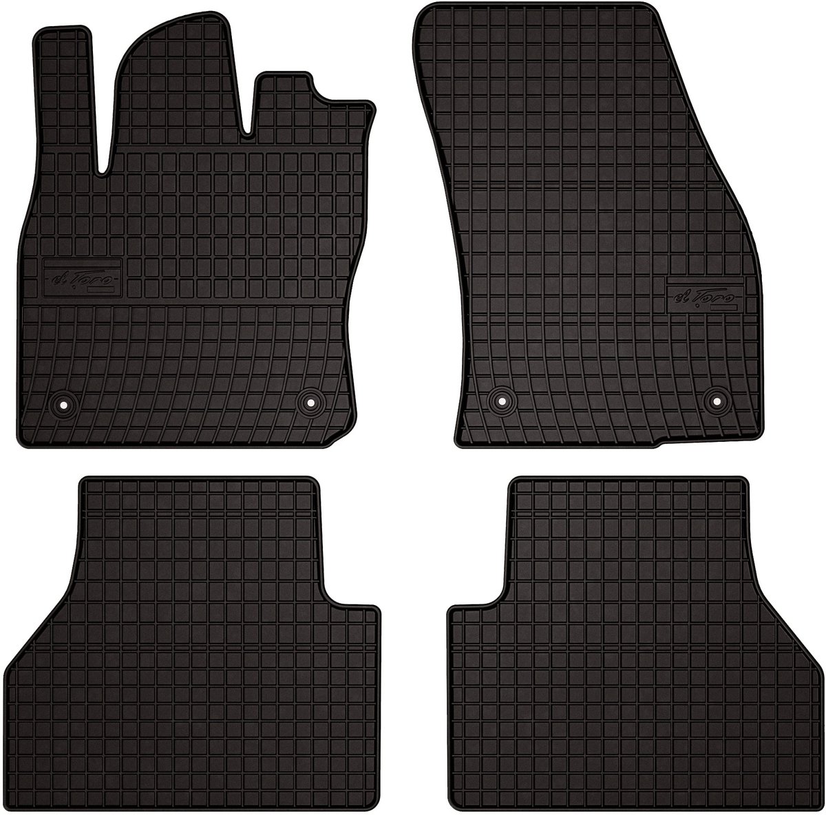 Wielganizator SolidPRO Serie - Rubber Auto Vloermatten - Ford Tourneo Connect III - Zwarte Kleur - Passend
