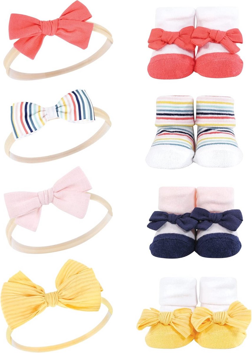 Set van Baby Meisje Haarband en Sokjes voor pasgeborenen Geschenkdoos