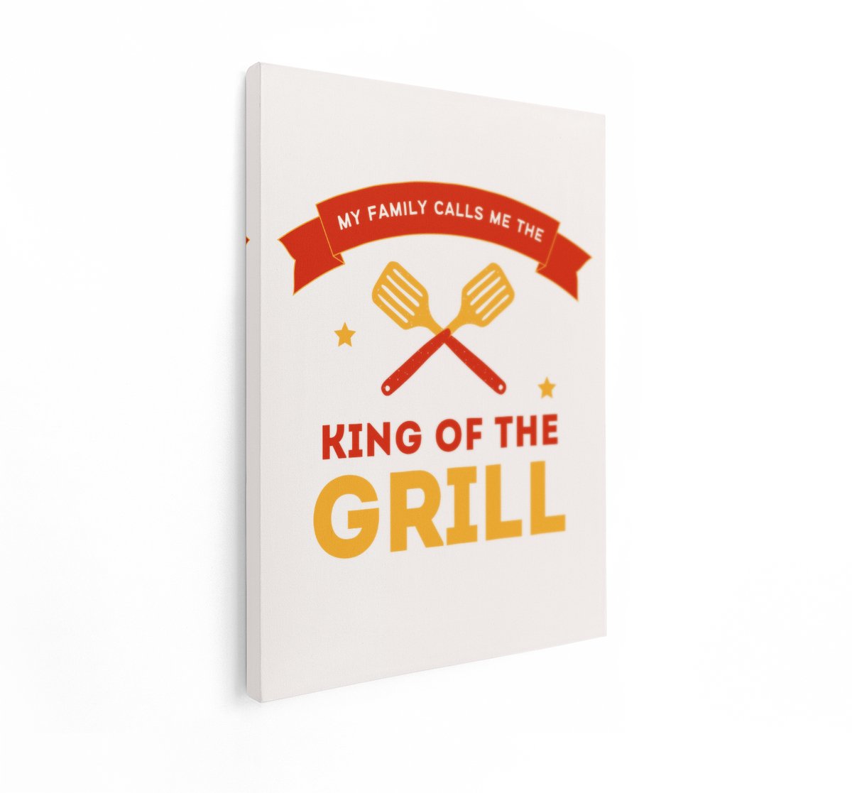 Artaza Canvas Schilderij BBQ Tekst - 30x40 cm - Wanddecoratie King Of The Grill - Muurdeco