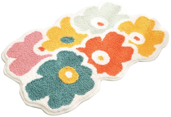 Stijlvolle badkamermat met bloemenprint