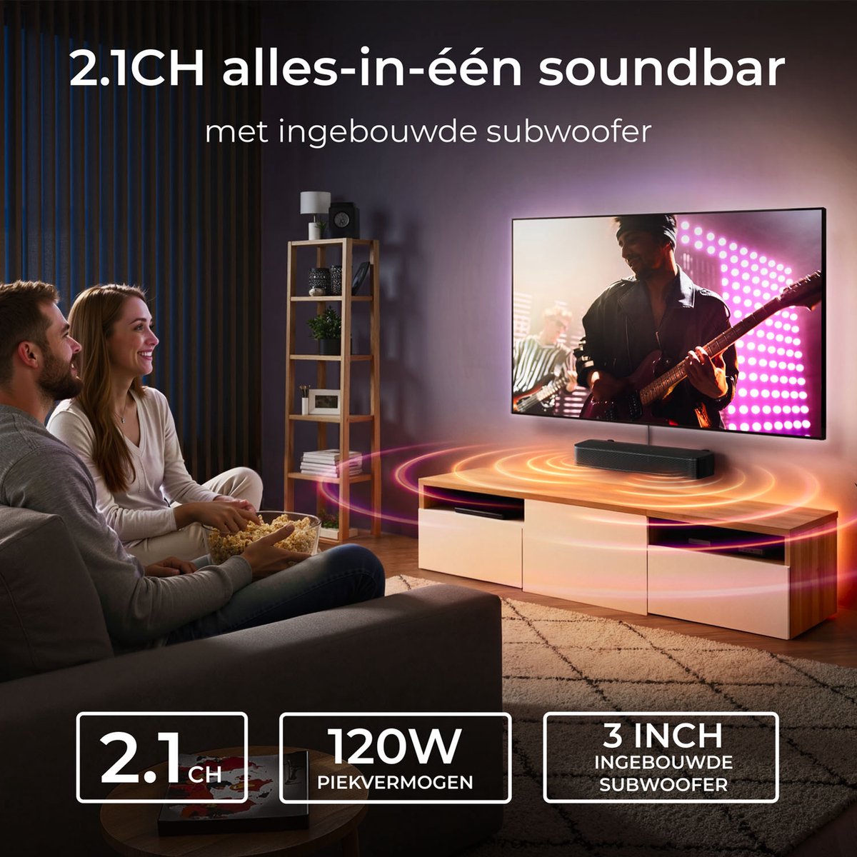 ULTIMEA 2.1 Soundbar met Ingebouwde Subwoofer - afbeelding 2