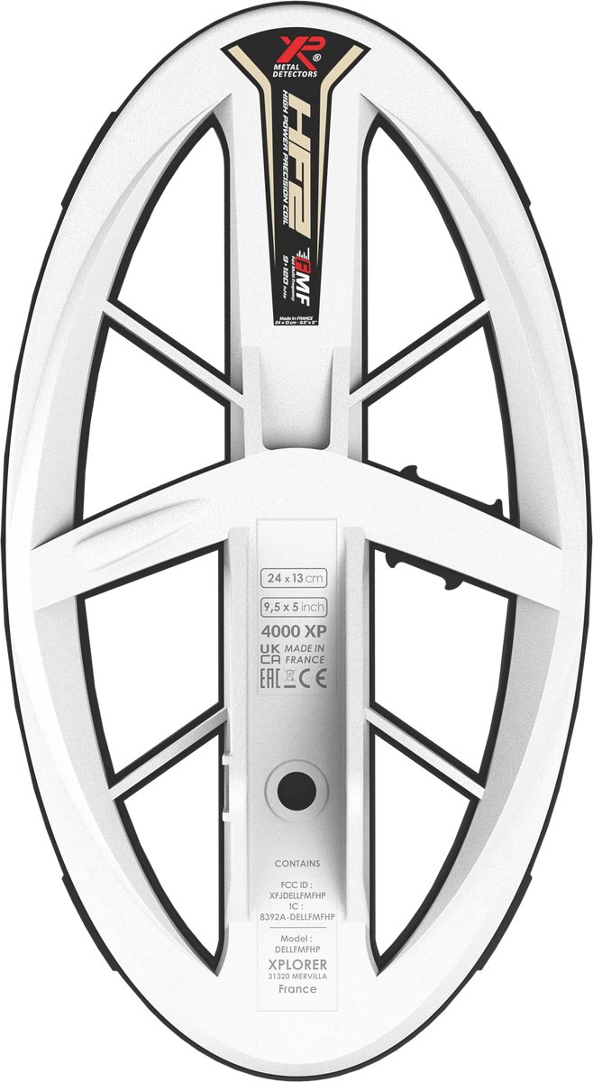 XP Elliptische High Frequency FMF HP zoekschijf Metaaldetector met carbon ondersteel en beschermkap (24 × 13 cm)