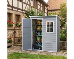 Bealife CC72 Plastic Tuinhuis - Gereedschapshuis Met Aluminium Frame & Dubbelwandige PP Platen - Roestvrij en Waterdicht - Grijs