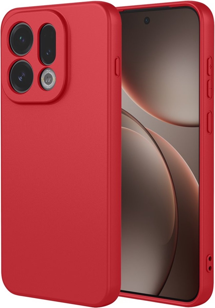Hoesje geschikt voor Oppo Find X9 - Phonesta Soft Silk Silicone Back Cover - Rood