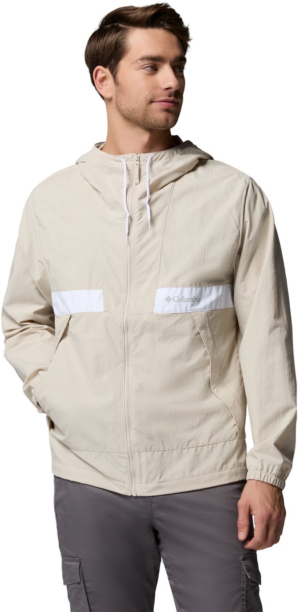 Columbia Spire Valley™ Hooded Windbreaker Heren Outdoorjas Dark Stone Wit