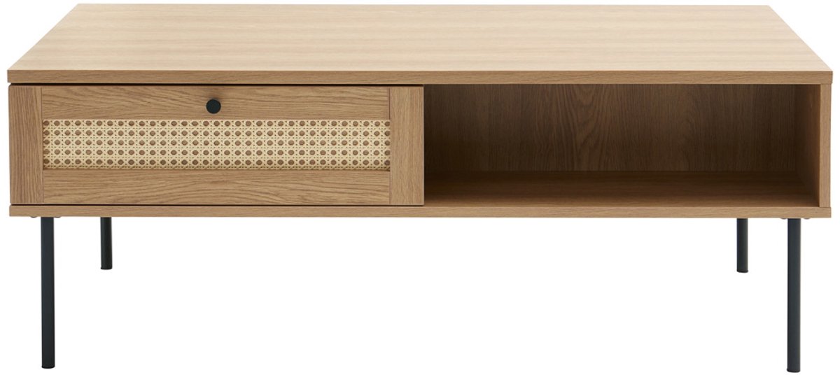 Giga Living Salontafel Naturel Eiken - Rotan - 110x60x42cm - Pensacola - Giga Living