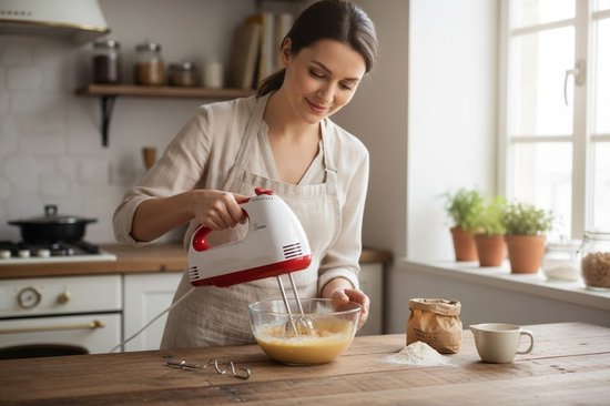 Rosberg Handmixer - 7 Snelheden - Inclusief Deeghaken en Kloppers van Rosberg — afbeelding 5
