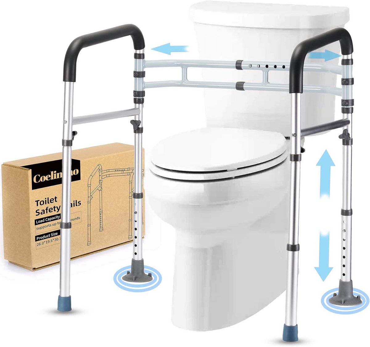 Inklapbare Toilet Steunbeugel - Verstelbaar Toiletframe voor Ouderen en Gehandicapten - Hoge Veiligheid en Stabiliteit