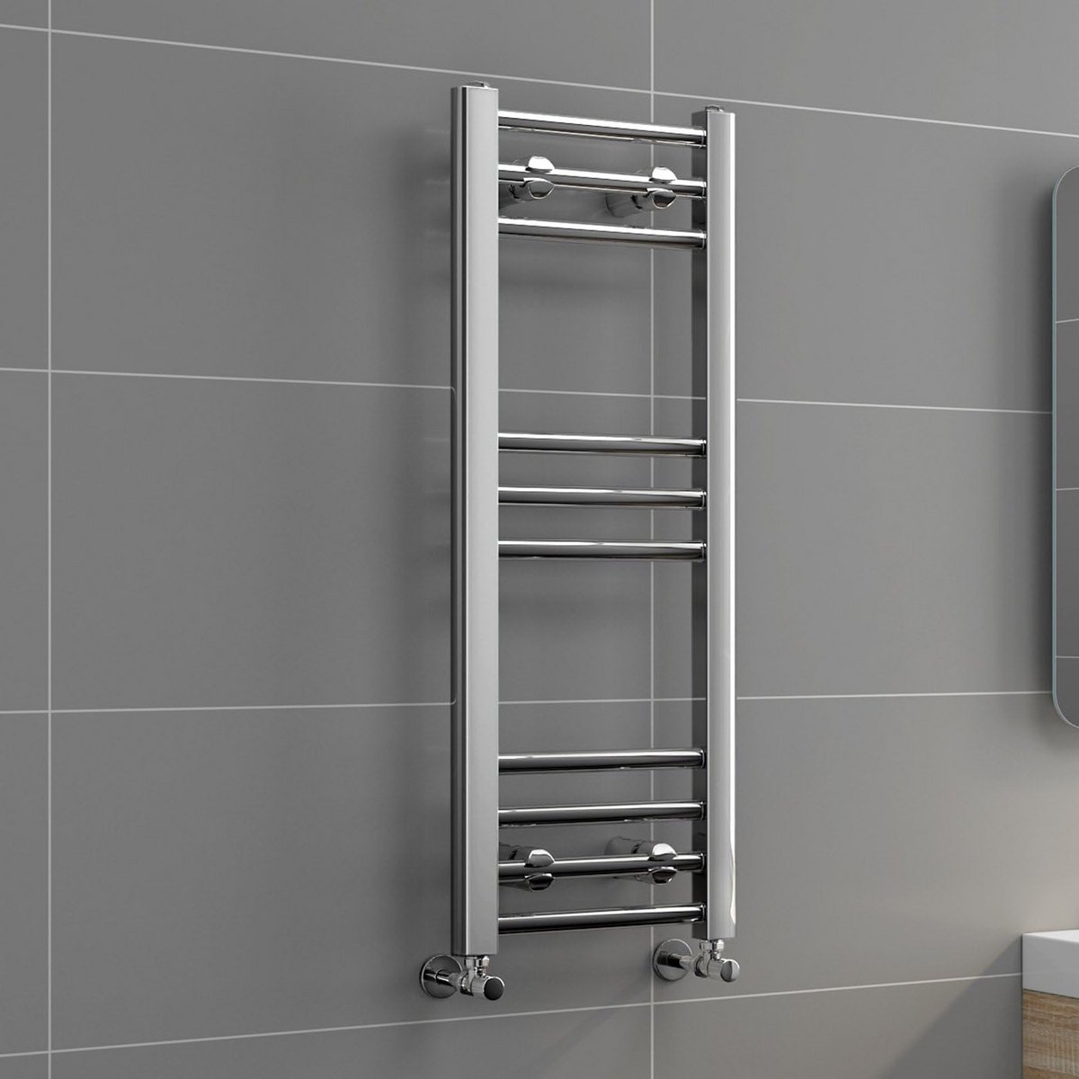 Rechthoekige Verwarmde Handdoekradiator 800x300mm - Chromen Badkamer Accessoire