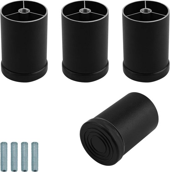 Set van 4 Verstelbare Metalen Meubelpoten met Schroefdraad voor Kasten