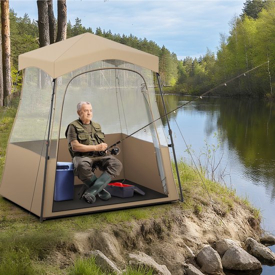 COSTWAY Sporttent, transparante tent met helder zicht, robuust frame en draagtas, campingtent outdoor, pop-up bubble tent voor sporten, aanmoedigen, kamperen van Costway — afbeelding 4