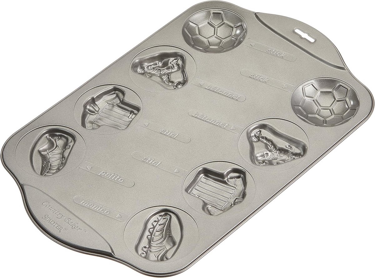 Set van 2 Bakvormen voor Lolly Cakes - Non-Stick - Zilver