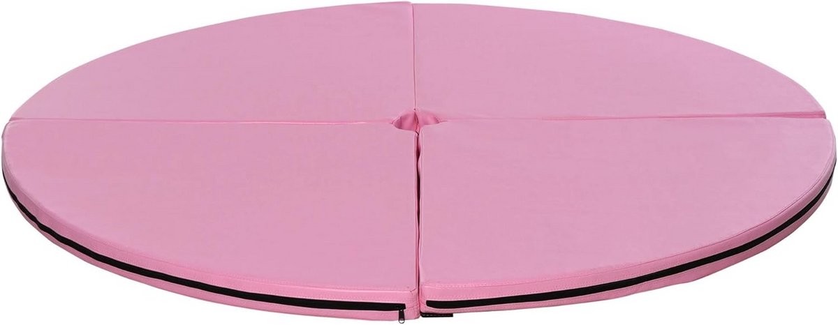 Opvouwbare Dansstangmat Ø150cm - Dikke 5cm Gymnastiek & Yoga Valmat - Roze