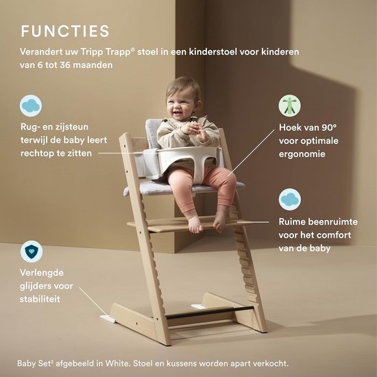 Baby Set voor Kinderstoel 6-36 Maanden - Verstelbare Hoogzit voor Tripp Trapp Stoelen na Mei 2003 van Merkloos — afbeelding 2