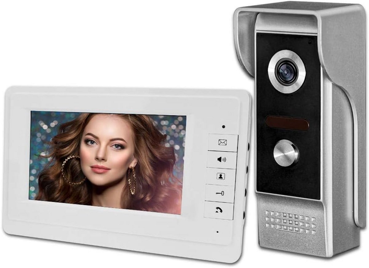Bedraad Video Deurintercom Systeem met 7 Inch Monitor en Infrarood Camera