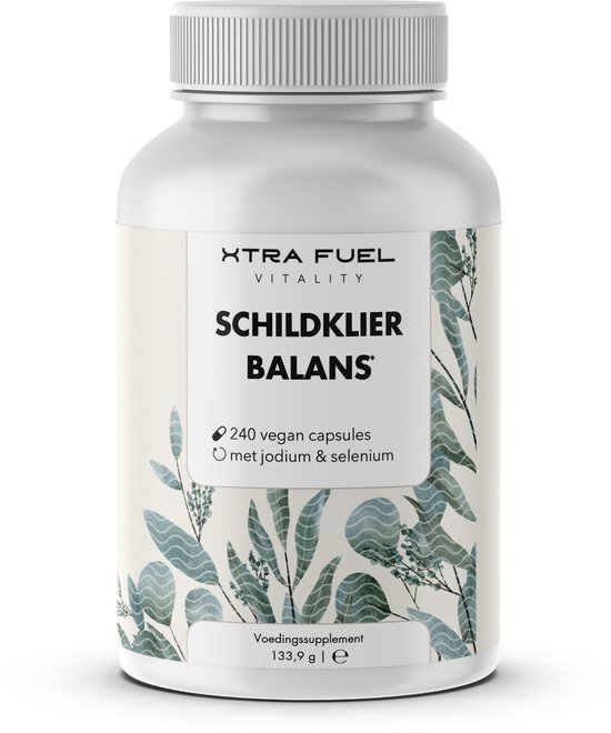 XTRA FUEL Schildklier Complex – 240 capsules (hooggedoseerd) – effectieve formule met 150 µg jodium uit biologische kelp, tijm en selenium