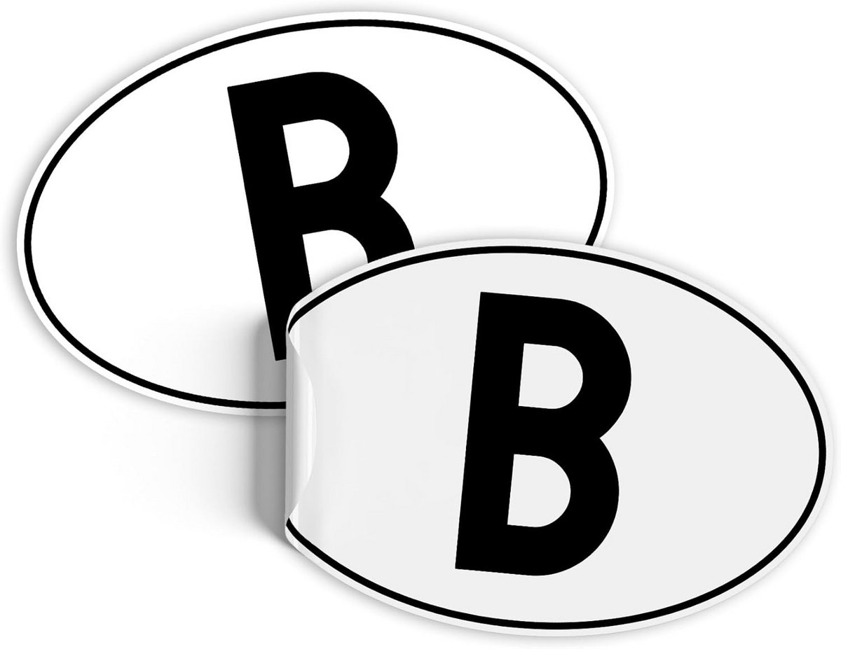Landencode Stickers Set 2-Pack (17,5x11,5cm) voor Kenteken - Weerbestendig en Zelfklevend