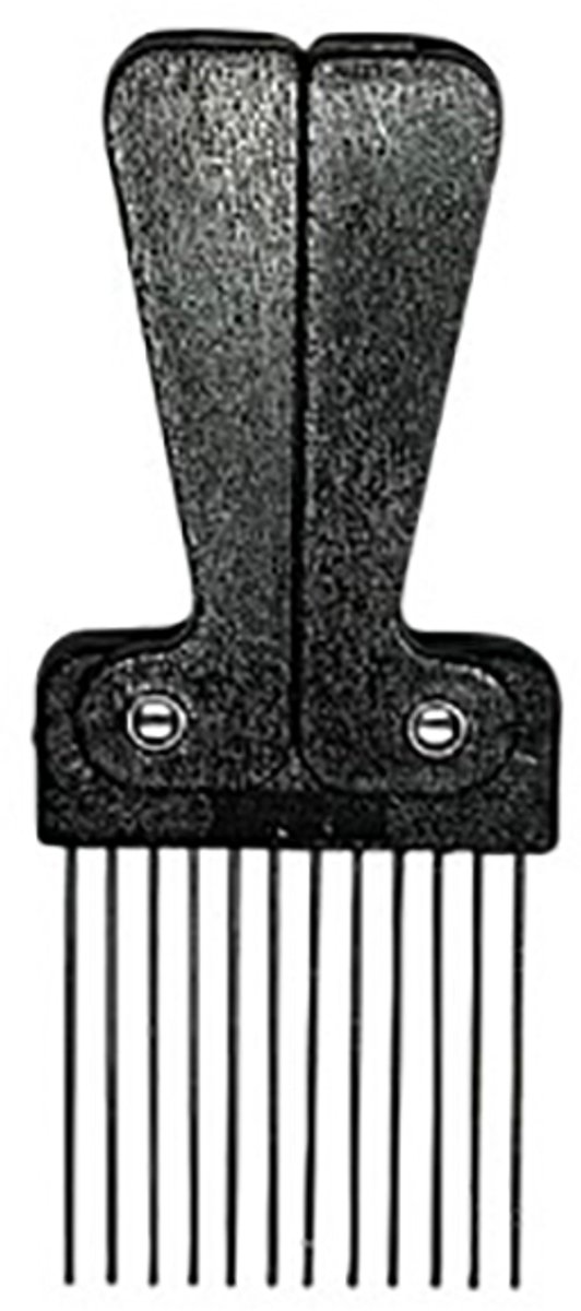 Afrokam - Retro-Seventies - Opvouwbaar - 18 cm. Lang -opgevouwen 9,5 x 7 cm. Zwart