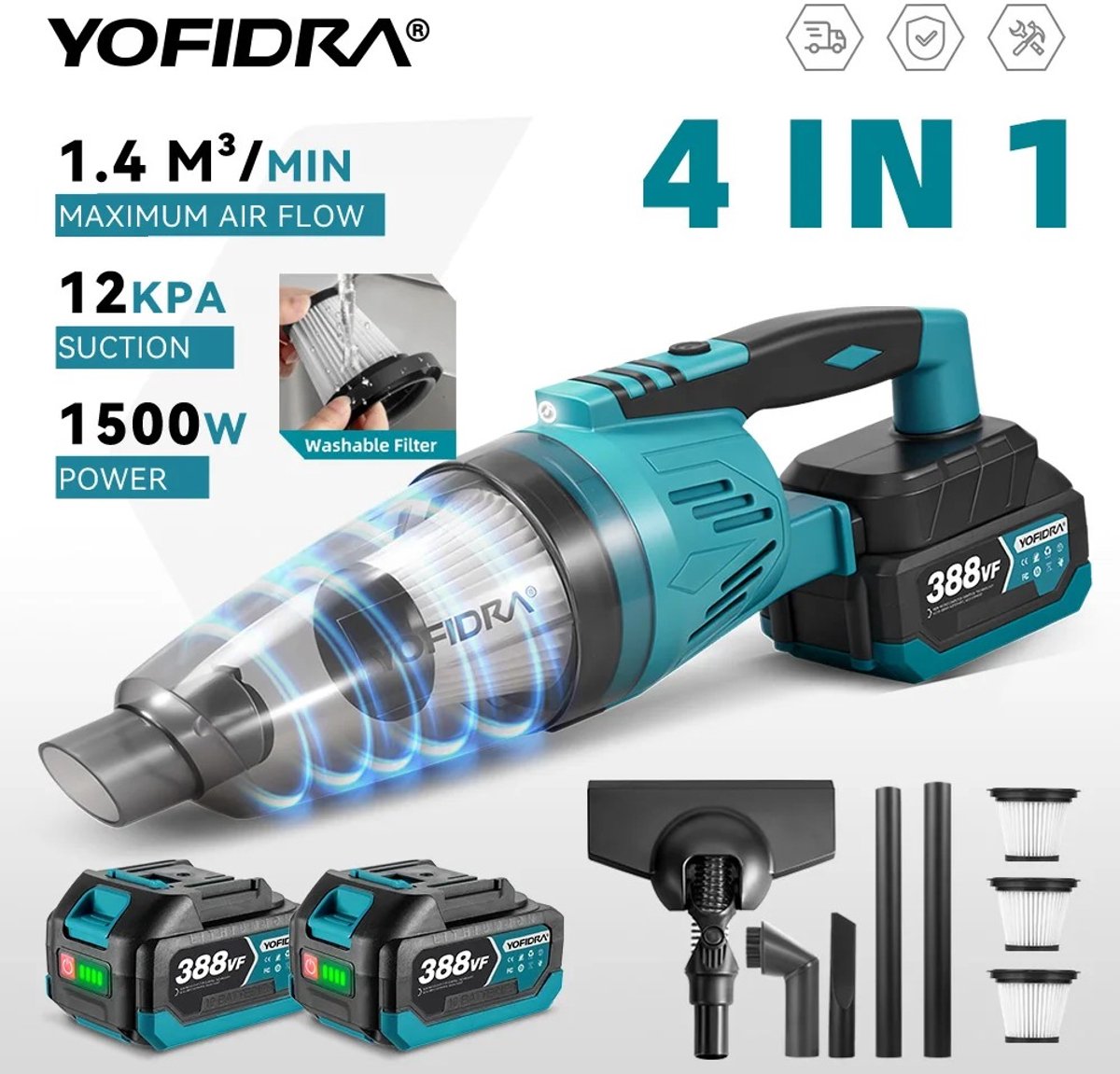 Prolinx Lunekiss 1500W Draadloze Kruimeldief met 2 Batterijen - Prolinx - €114,95