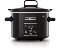 Aurixi® Slowcooker met timer - Slowcooker - Crockpot - Zwart - ‎29cm x 29cm x 22cm