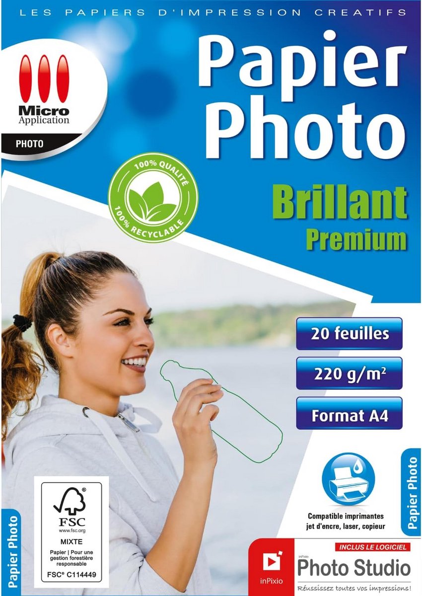 Glanzend Recyclebaar Fotopapier A4 - 220 g/m² - 20 Vel FSC-Gecertificeerd