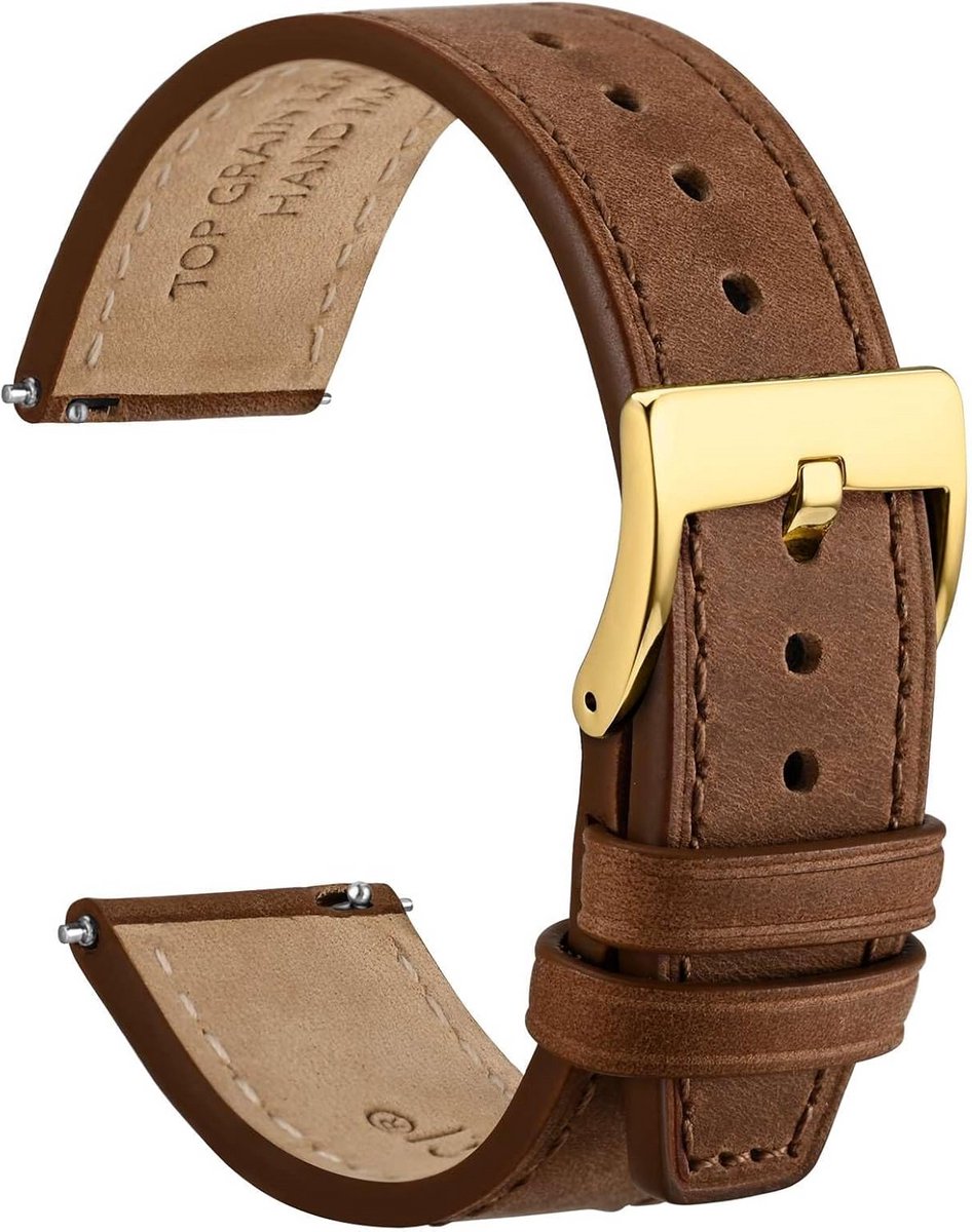 Top Kwaliteit Leren Horlogeband met Snelsluiting - 18mm, 20mm, 22mm