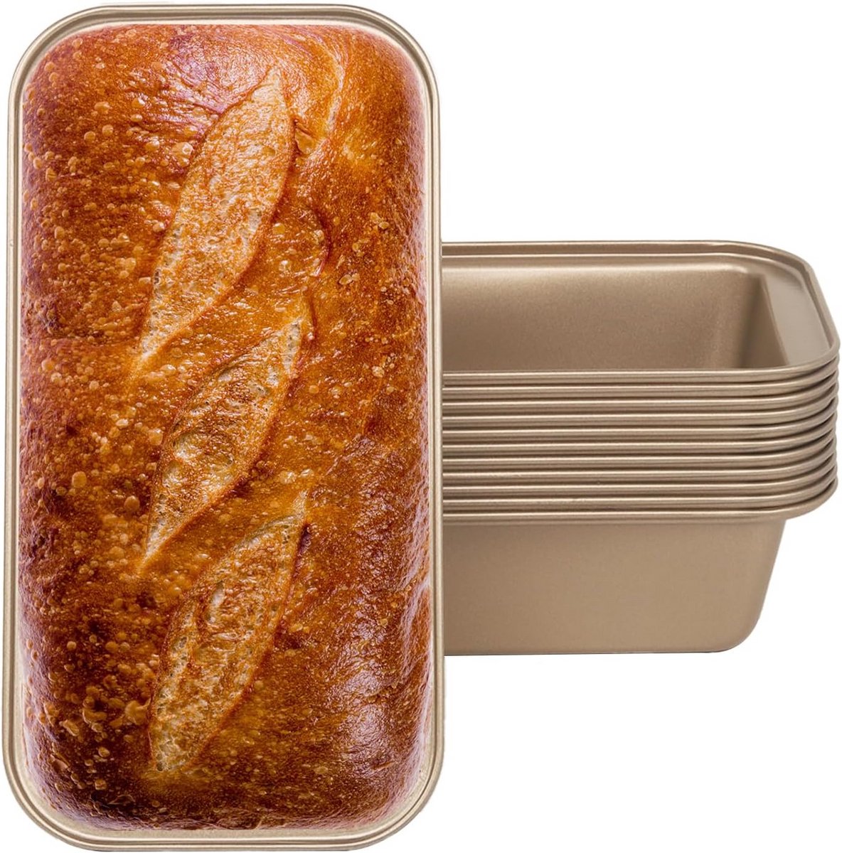 Set van 12 Mini Broodvormen met Antiaanbaklaag - Koolstofstaal Bakvormen