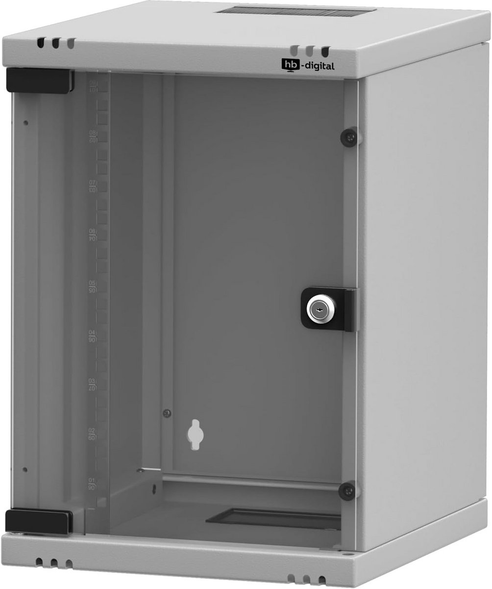 10 Inch Wandmontage Netwerkkast 9U met Glazen Deur en Slot