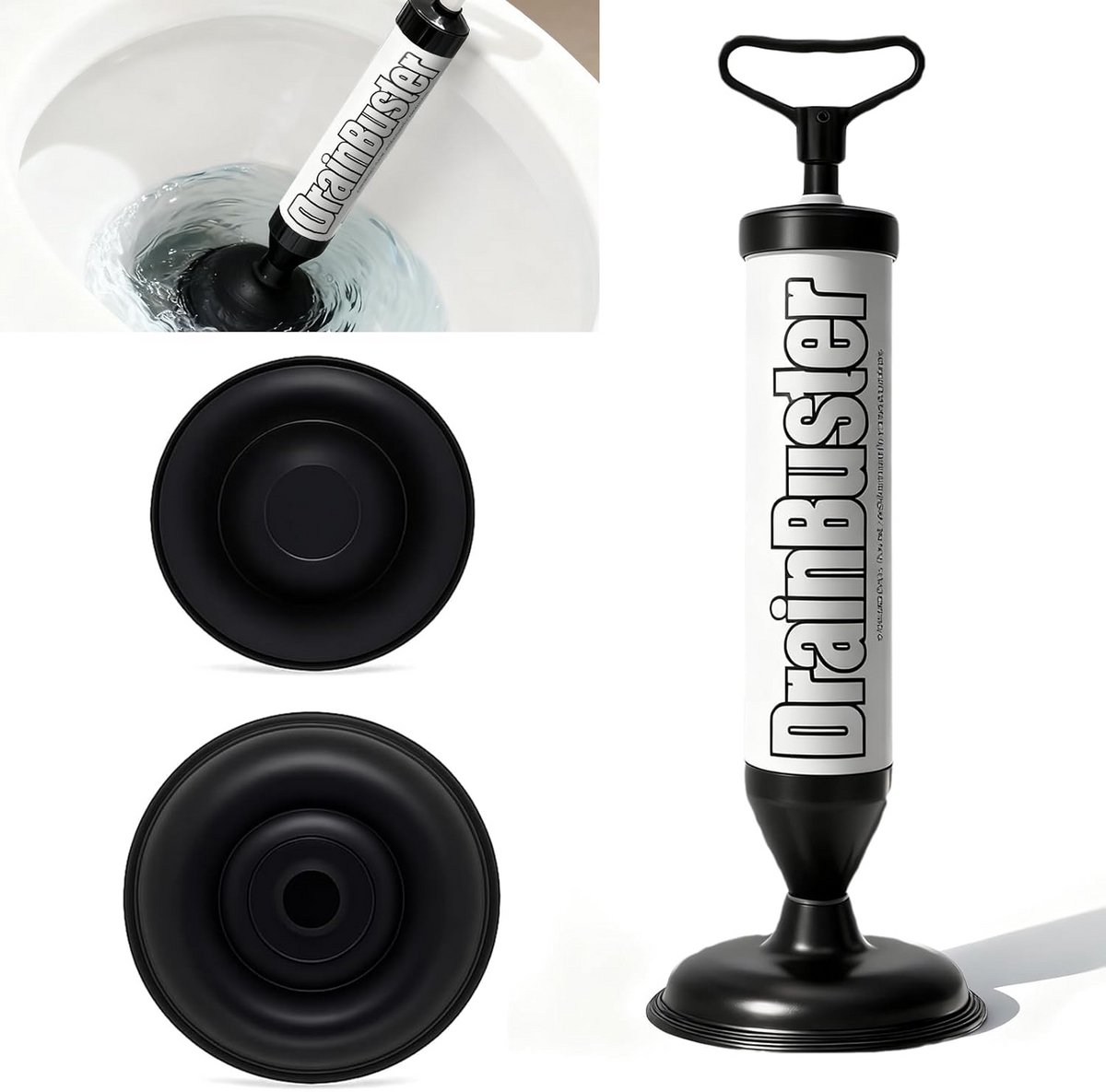 Krachtige Plunjer voor Verstoppingen in Afvoer Wasmachine - Voor Badkamer, Keuken en Toilet