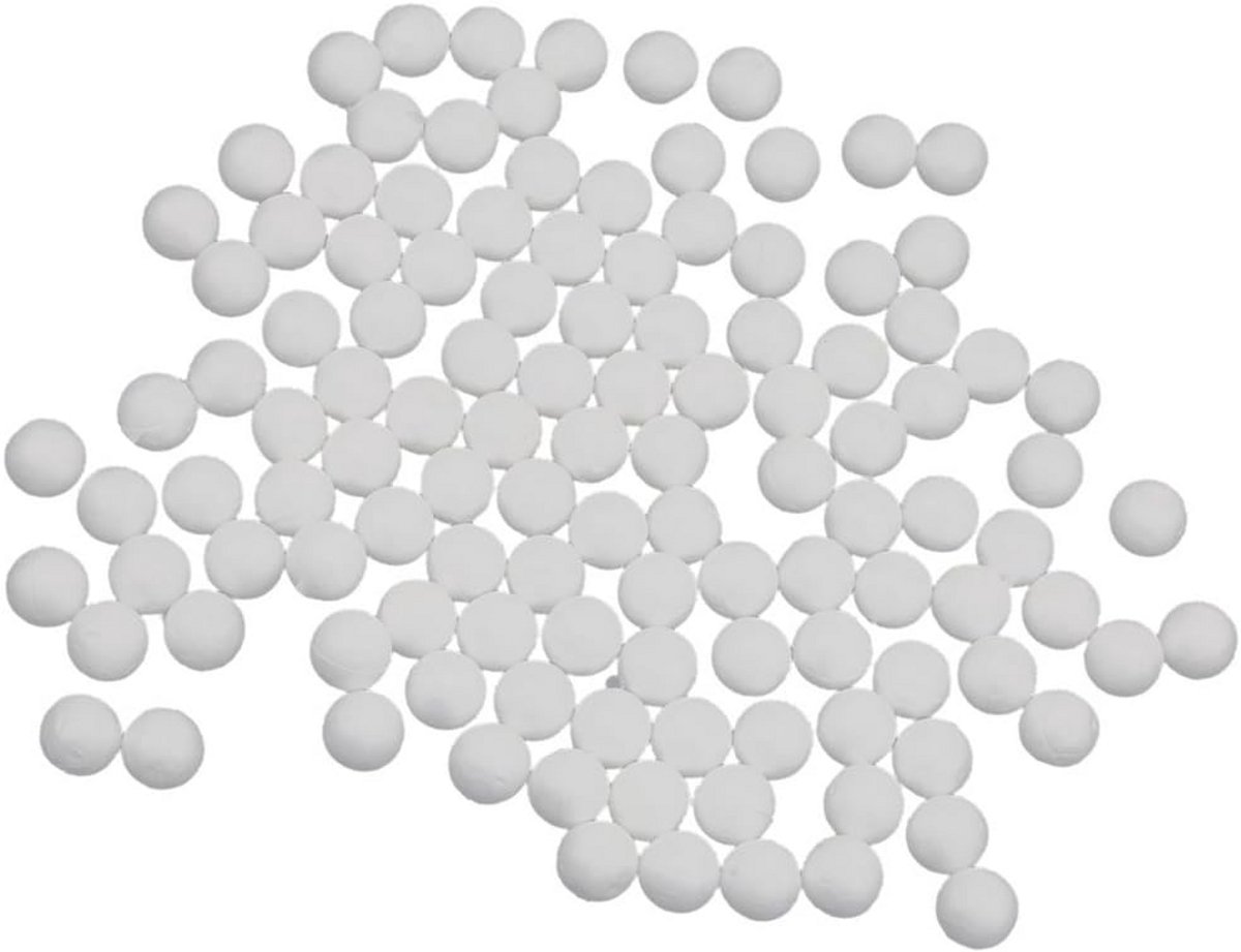 100 Stuks Witte Foam Ballen voor Knutselen en Modelbouw 15mm