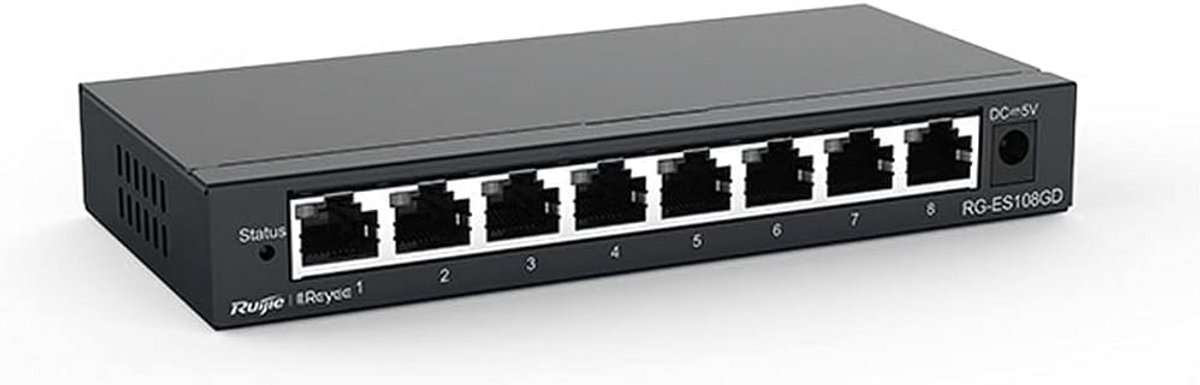 8-poorts Gigabit Desktop Switch met Stalen Behuizing