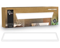 B.K.Licht Shallow - LED Badkamerlamp Plafonniere - paneel plafondlamp - badkamerverlichting met neutraal wit licht - IP44 - 98 x 20 cm - wit