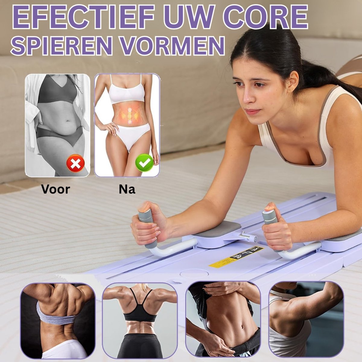 Aurixi® Pilates Board Roze 106cm x 40cm x 7cm - afbeelding 2