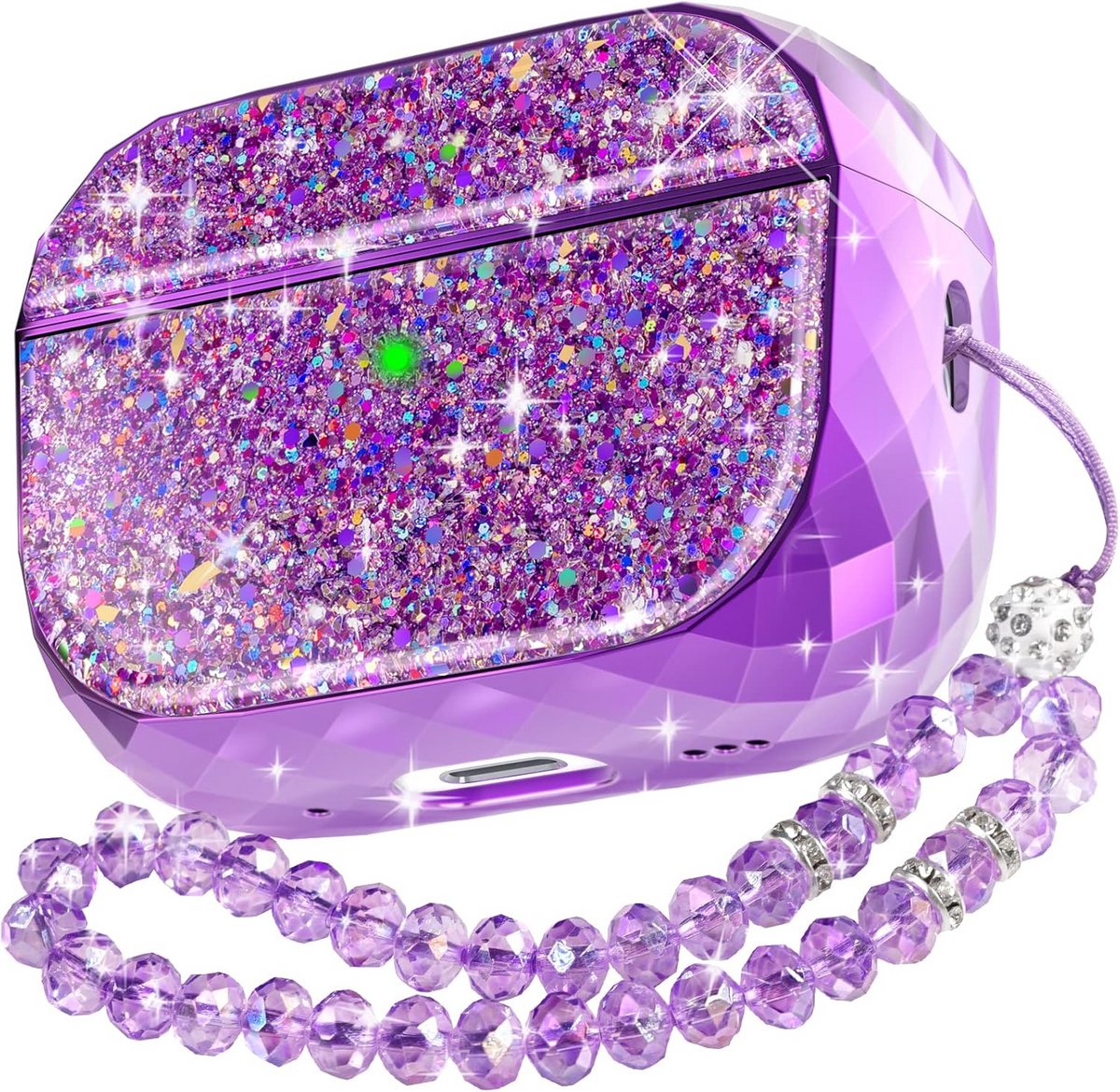 Glitter AirPods Pro 2 Hoesje | Beschermend & Stijlvol | Antislip | Inclusief Reinigingspen & Sleutelhanger