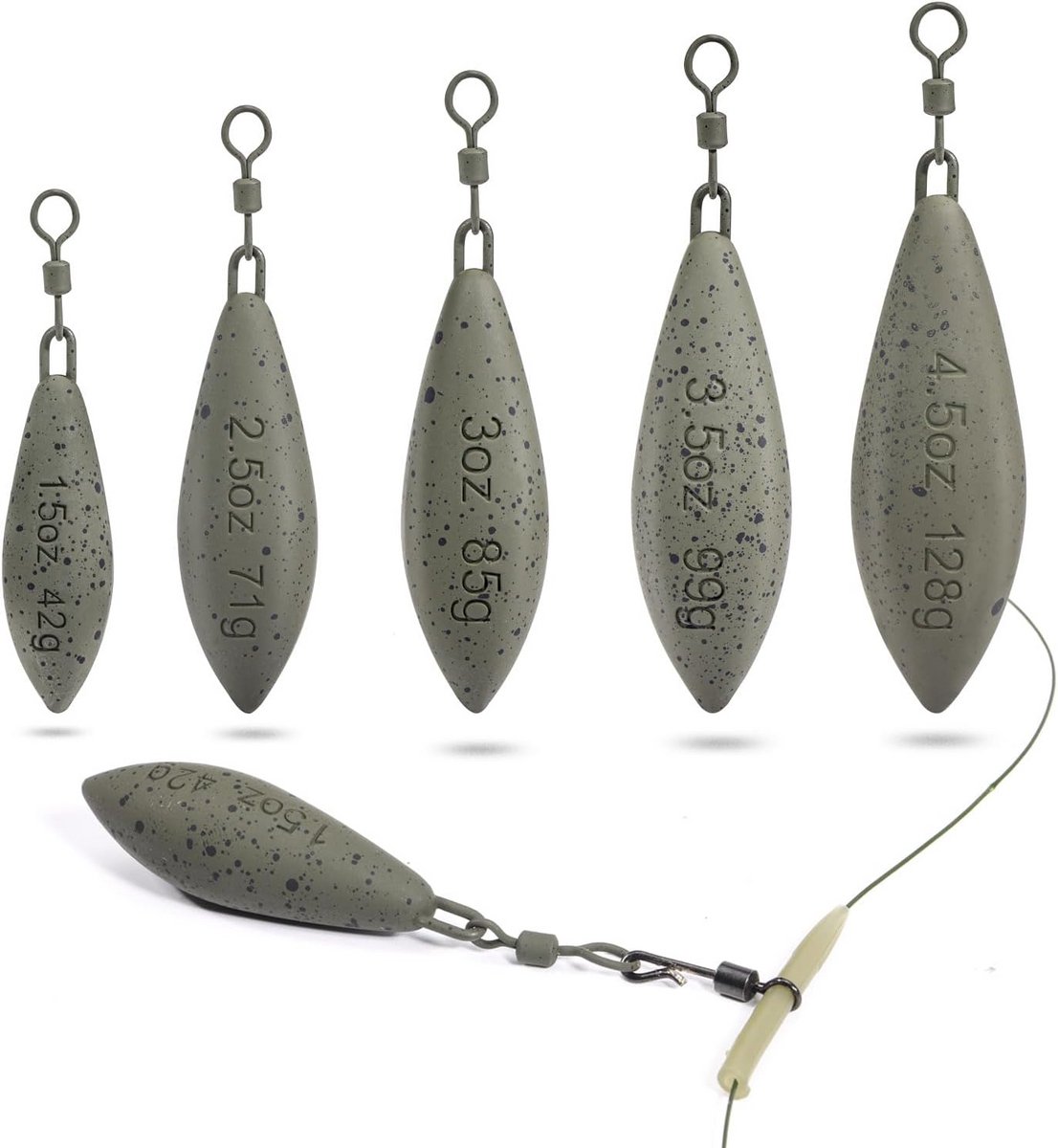 Karper Visserslood Set - 5 Delig Met Diverse Gewichten