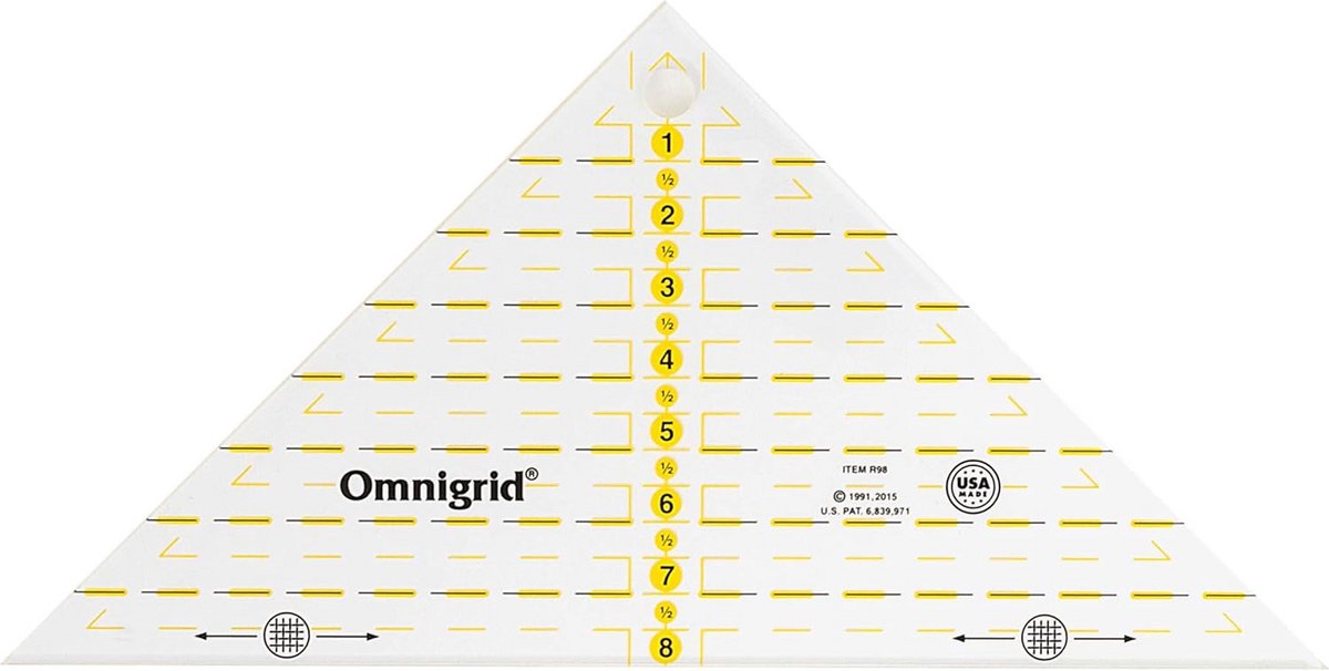 Vierkante Driehoek Liniaal 8 Inch voor Quilten en Patroontekenen - Nauwkeurige Snijmal