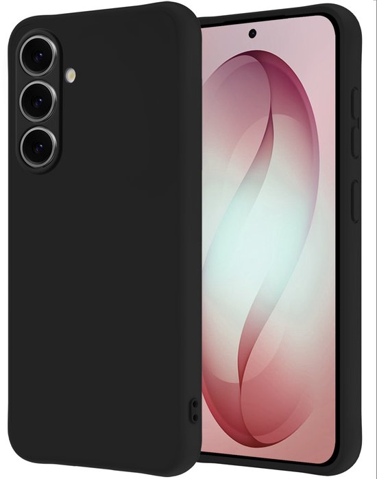 Coque noire en silicone pour Samsung Galaxy S26 avec trois découpes pour appareil photo.