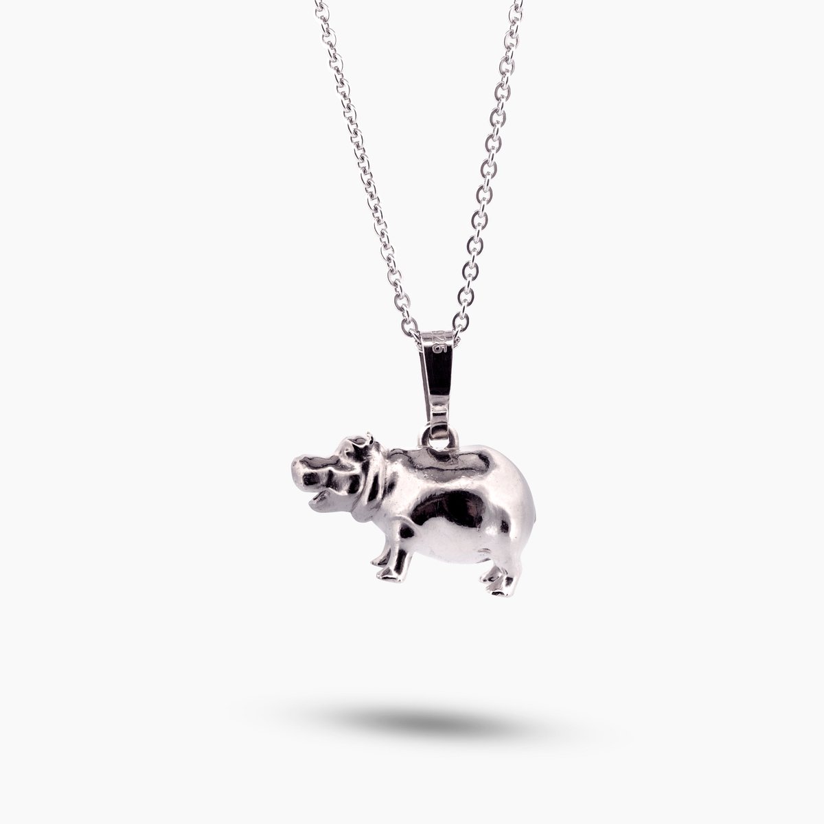 Pinchme Charms - Nijlpaard Bedel – Krachtig & machtig - Echt zilver - Handgemaakt in Nederland - Luxe cadeauverpakking - Ketting Sieraden