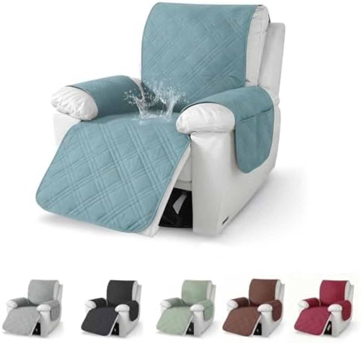 PromoHome Stoelhoes en Beschermhoes voor Relaxstoel - Rekbaar, Waterdicht en Antislip Design met Handige Zakken