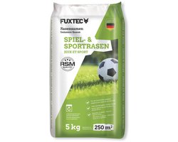 FUXTEC gazonzaad speel- & sportgras FX-RSSP5, robuust gazonzaad voor nieuwe en herinzaai, hoge kiemkracht, 5 kg voor ca. 250 m²
