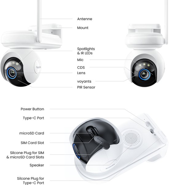 Reolink 4G LTE Zonne-energie Mobiele Beveiligingscamera Draadloos Buiten, 360° 24/7 Opname, 10s Pre-opname, voor Thuissbeveiliging, 2K ColorX Nachtzicht, Slimme Detectie, Grote Batterij, Altas Go PT en 12W Zonnepaneel van Reolink — afbeelding 5