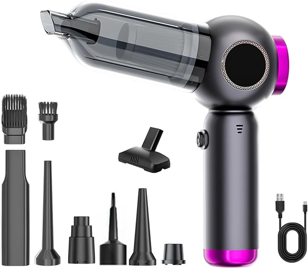 Auto Draadloze Stofzuiger Kruimelzuiger Nat en Droog Zwart - afbeelding 3