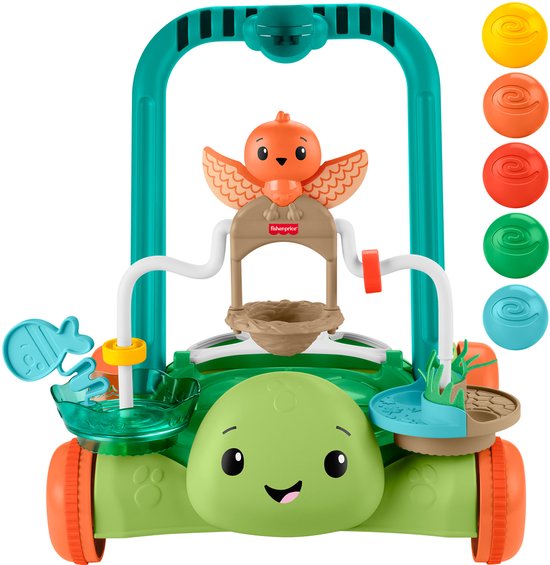 Fisher-Price Moves with You Schildpad Loopwagentje - duw- en activiteitenspeeltje met 5 Ballen van Fisher Price — afbeelding 3