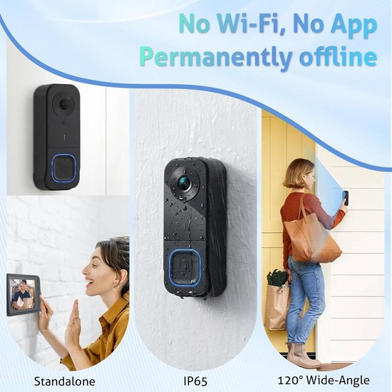 Draadloze Deurbel Met Camera - 1080P Beeld & 4.5 Inch Scherm - Geen WiFi Nodig - Bereik Tot 120m - Nachtzicht van Elro — afbeelding 4