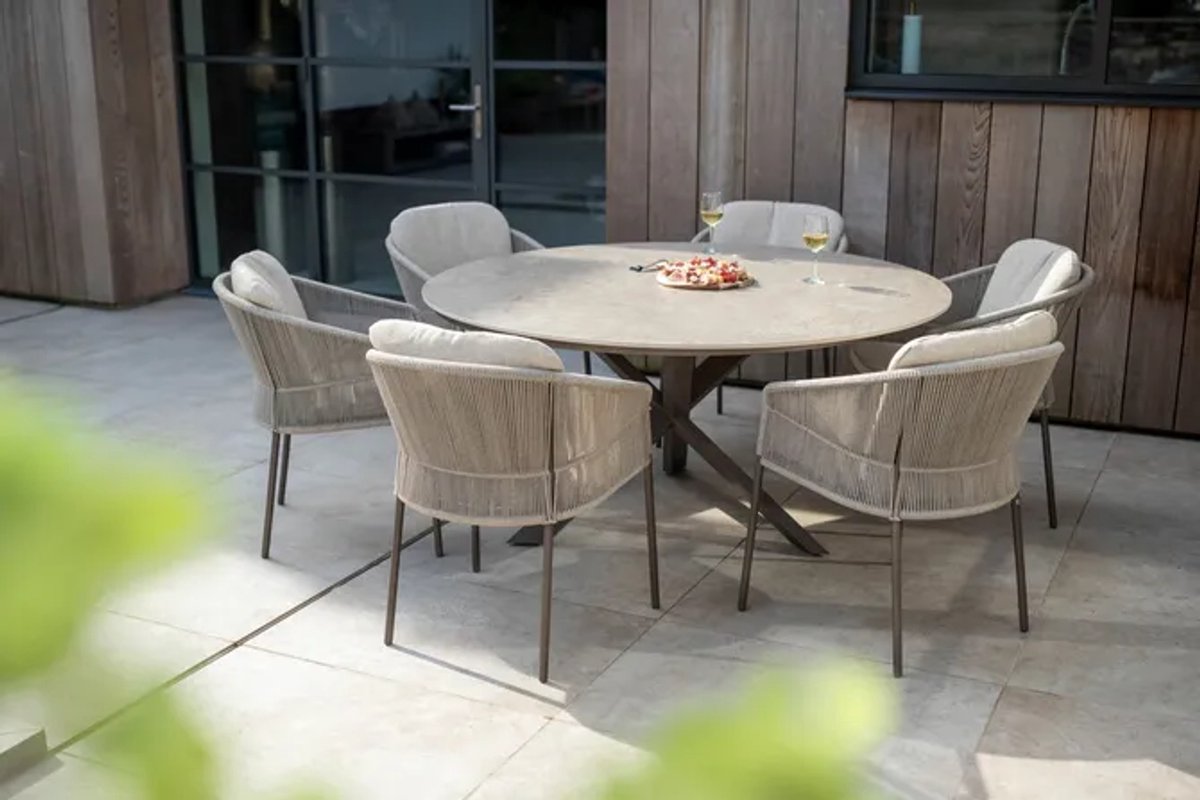 4 Seasons Outdoor Florence chaise de jardin dining avec 2 coussins - terre