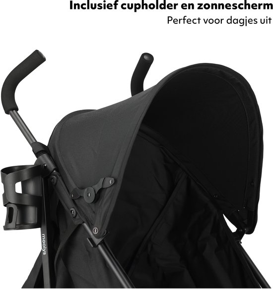 Mooiys Zeke Buggy - Paraplu Buggy - 5-Punts Gordel - Geschikt voor Kinderen tot 22 kg - Zwart van Mooiys — afbeelding 3