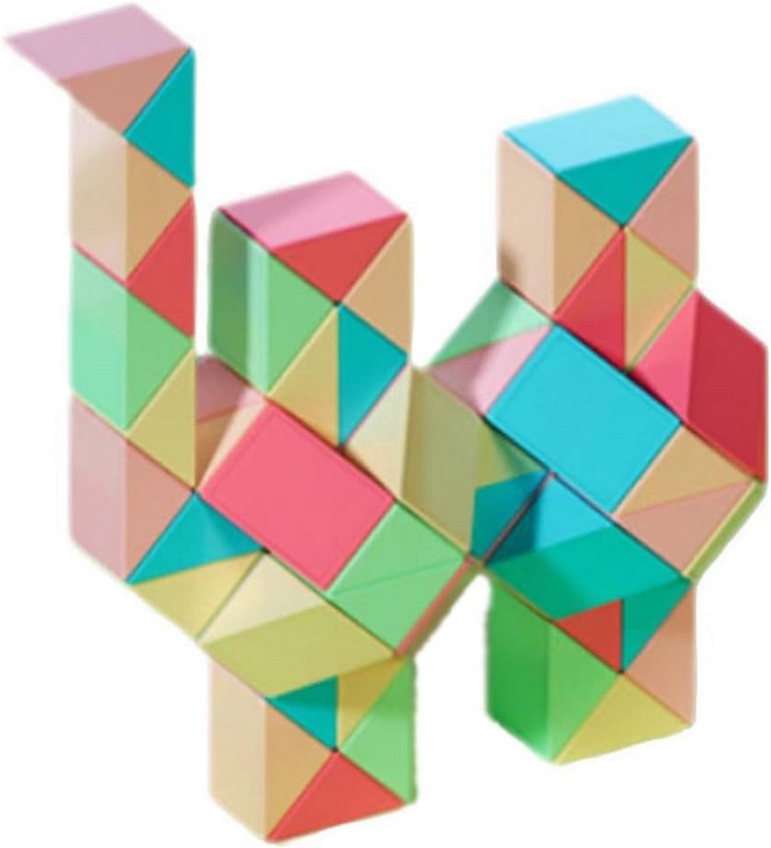 36-delige 3D slangpuzzel hersenkraker speelgoed voor kinderen en volwassenen lichtroze