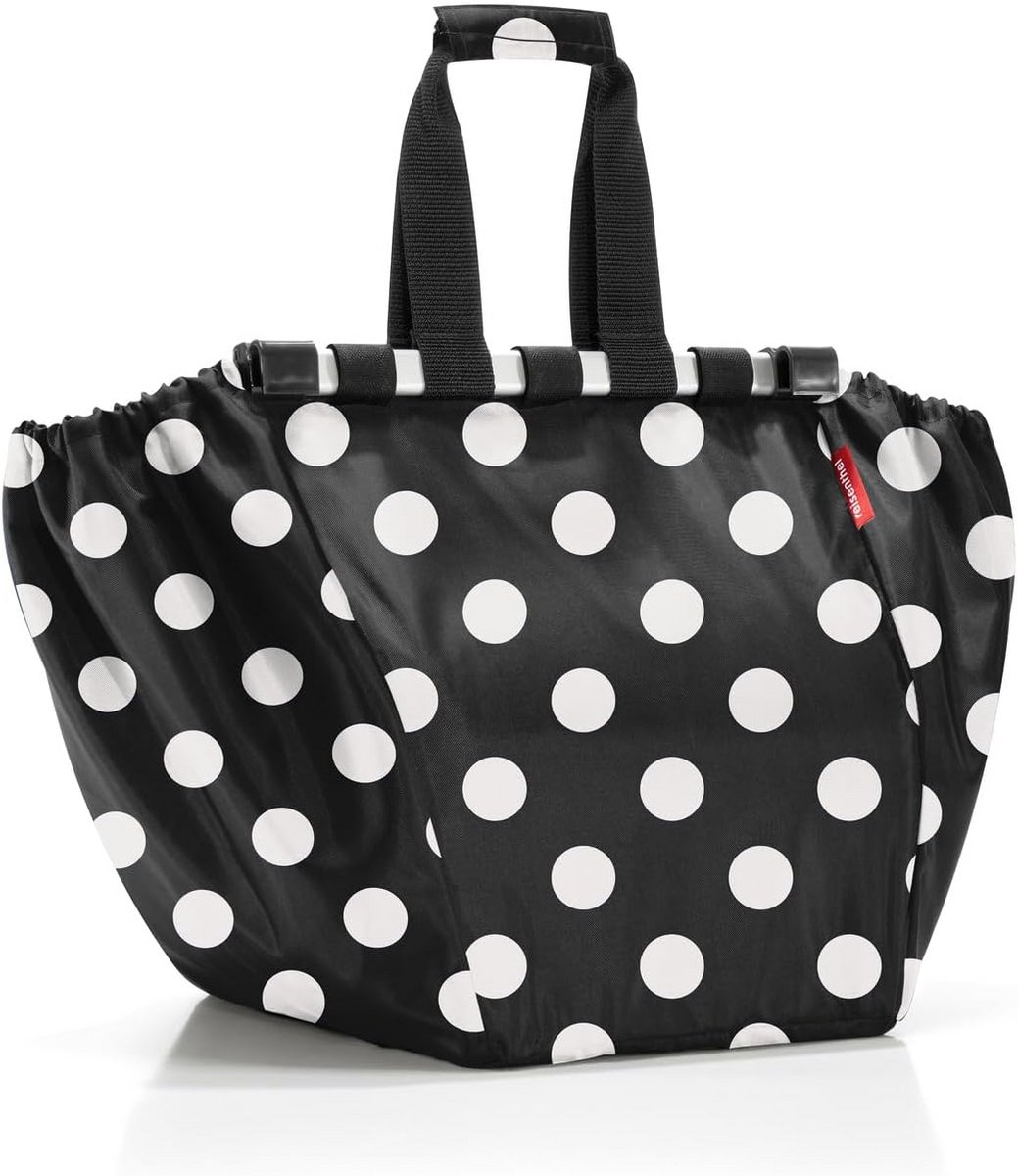 Easyshoppingbag met stippenmotief, wit